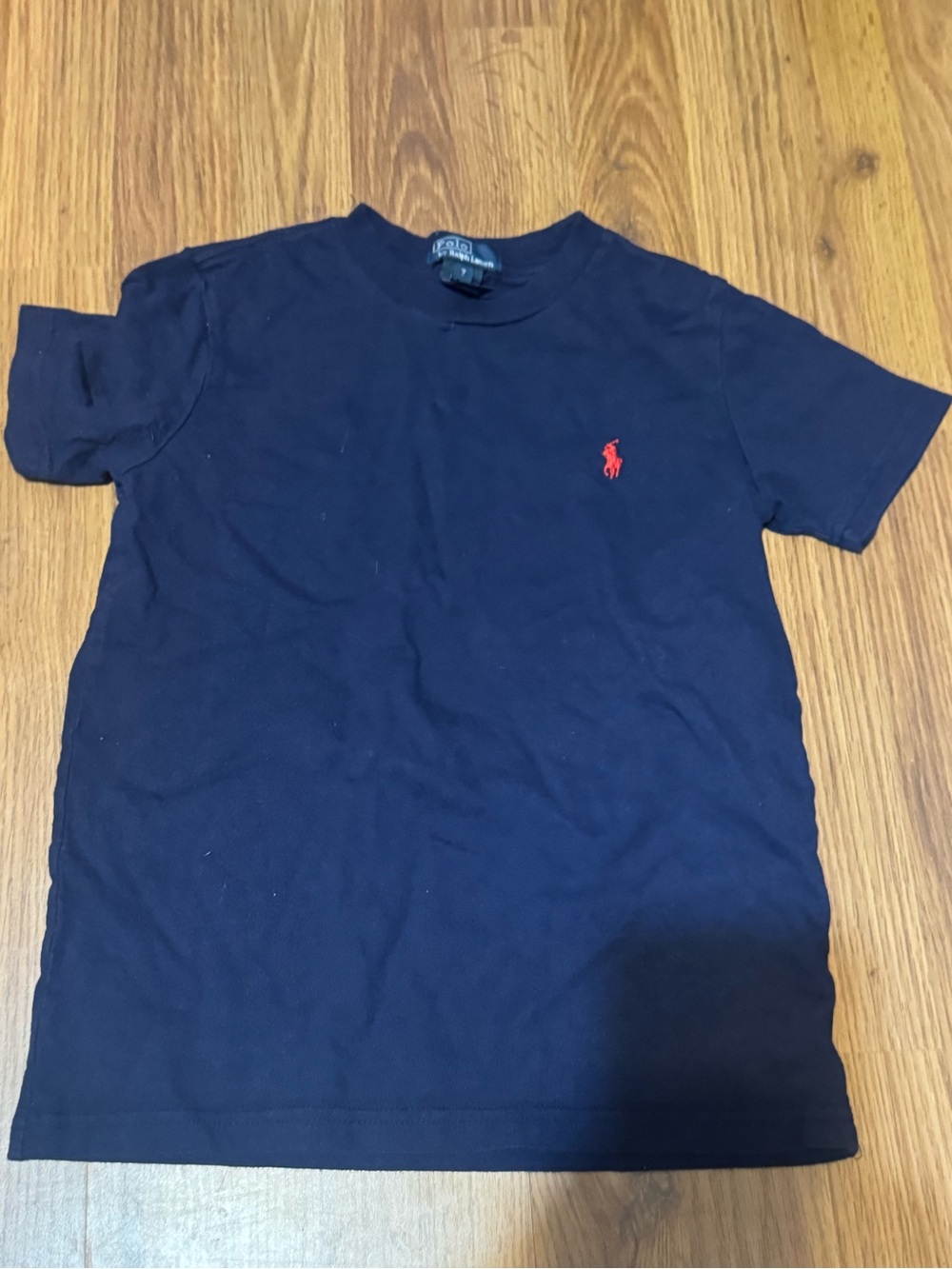 Polo by Ralph Lauren Navy Short Sleeve Tee with Red Pony boys sz 7